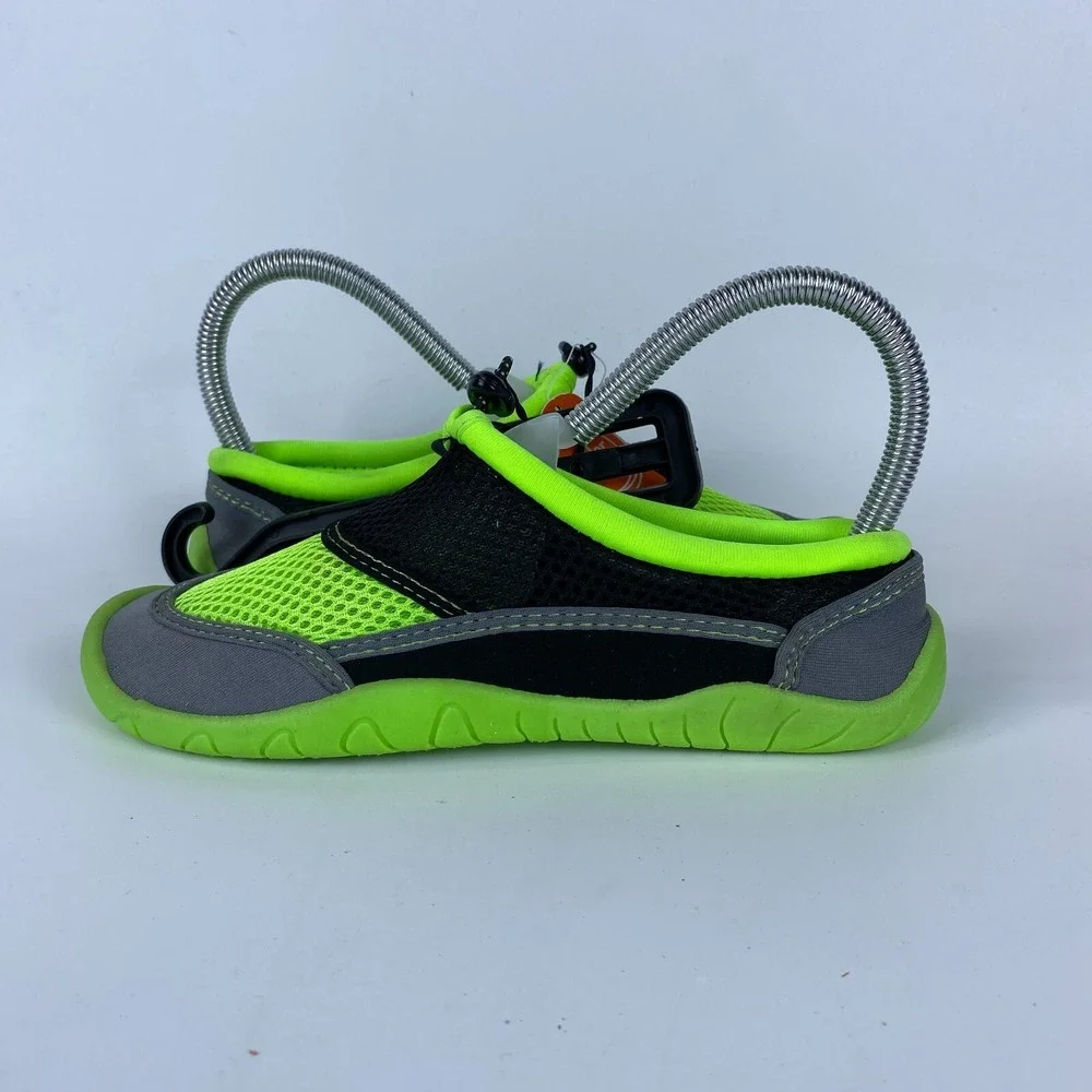 Wonder Nation Water Swim Shoes Shoes Kids Size‎ 2-3 Green Black Gray Mesh Upper
